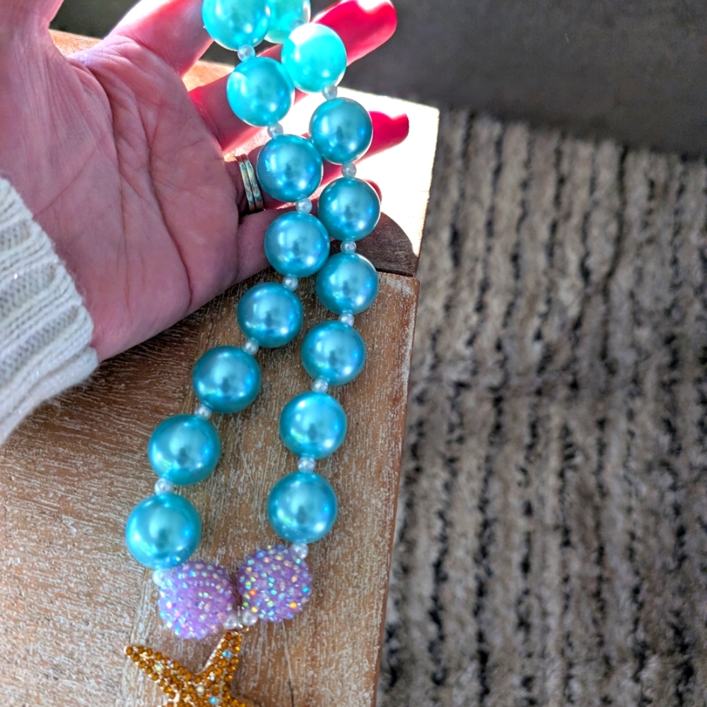 Girls bubblegum bead necklace